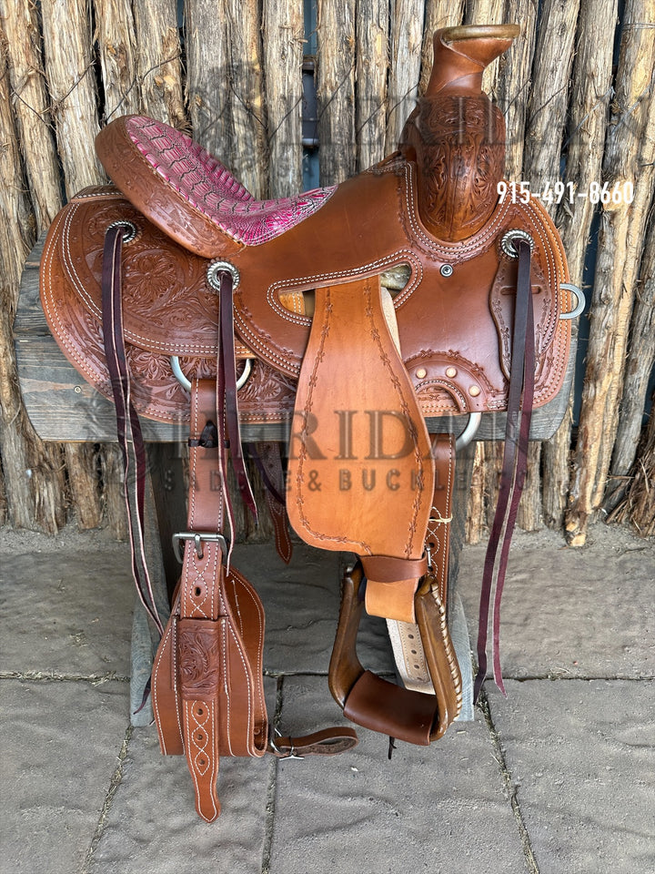 Sheridan Ranch Saddle Strip Down Pink Seat