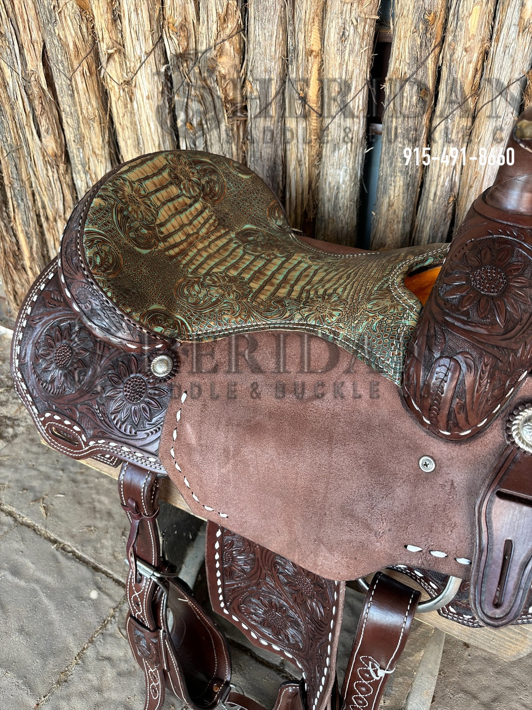 Sheridan Breakaway Saddle Chocolate Imitation Gator