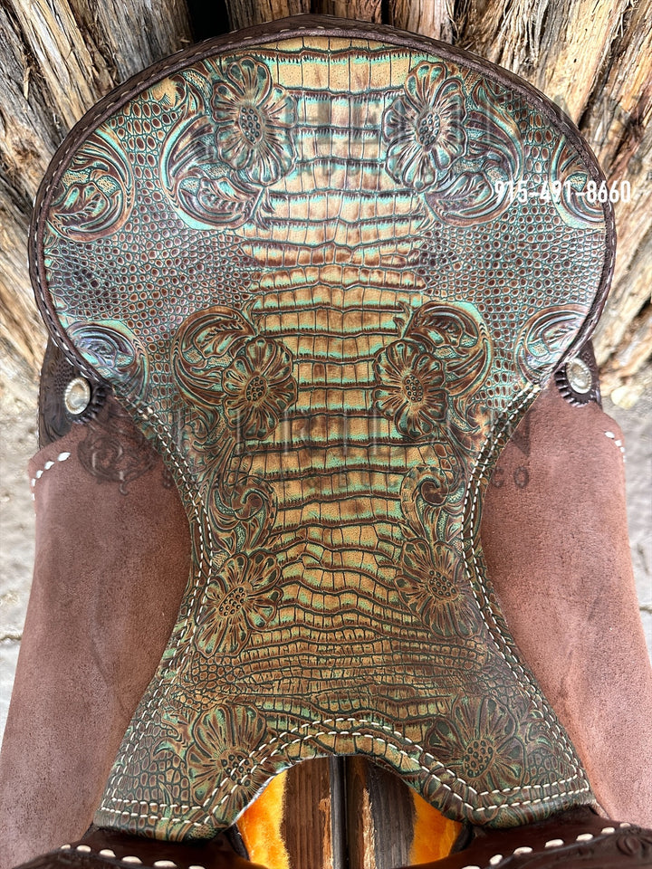 Sheridan Breakaway Saddle Chocolate Imitation Gator