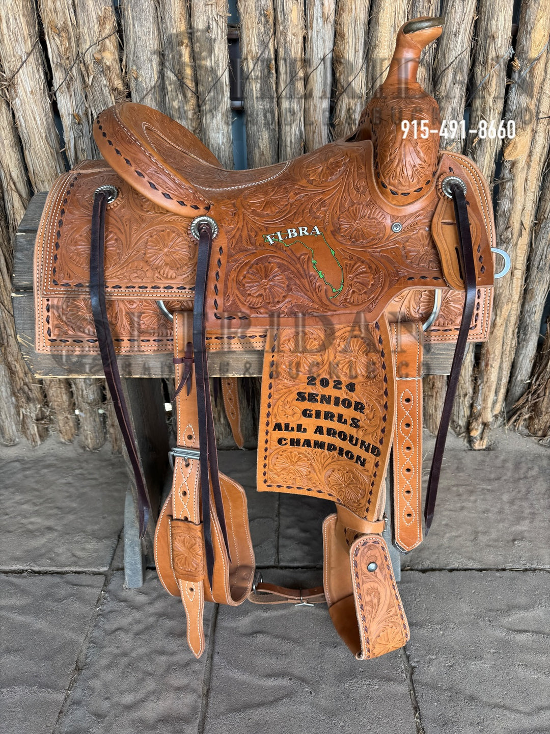 Sheridan Team Roping Saddle Full Tooled Buckstitch