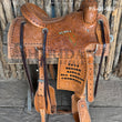 Load image into Gallery viewer, Sheridan Team Roping Saddle Full Tooled Buckstitch