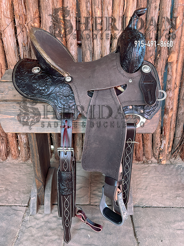 Sheridan Barrel Racing Saddle Chocolate In Seat Rig