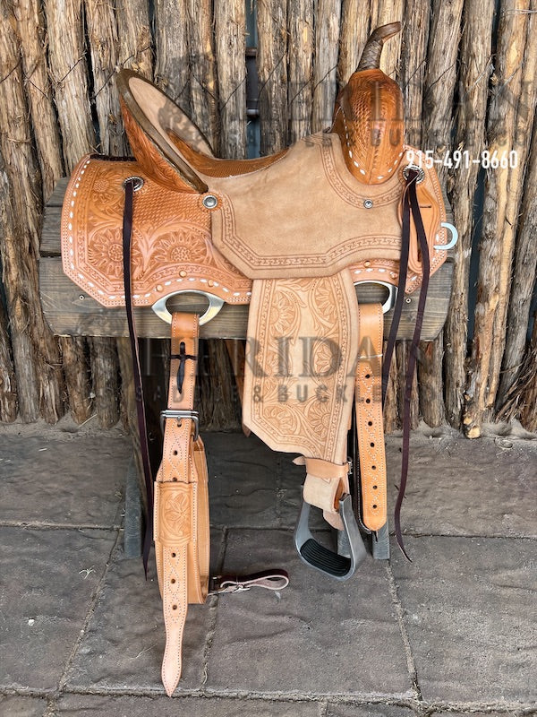 Sheridan Barrel Racing Saddle White Buckstitch