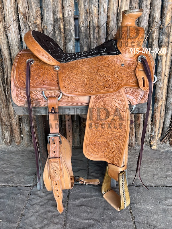 Sheridan Wade A-Fork Saddle Fully Tooled Acorn