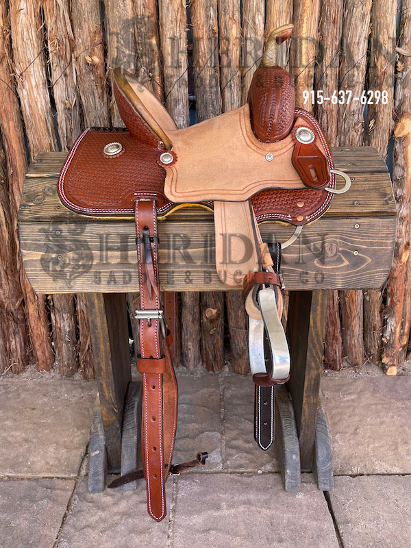 10" Sheridan Youth Barrel Racing Saddle Basket/Hard Seat