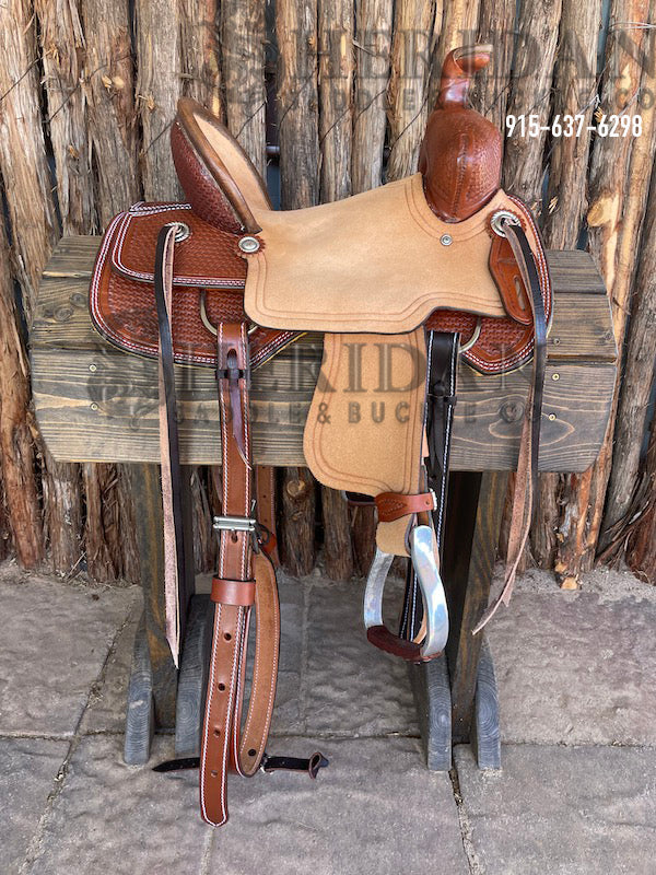 12" Sheridan Youth Ranch Saddle Basket/Pencil Roll