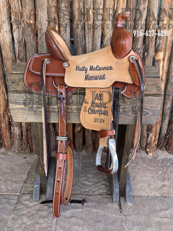 12" Sheridan Youth Ranch Saddle Basket/Pencil Roll