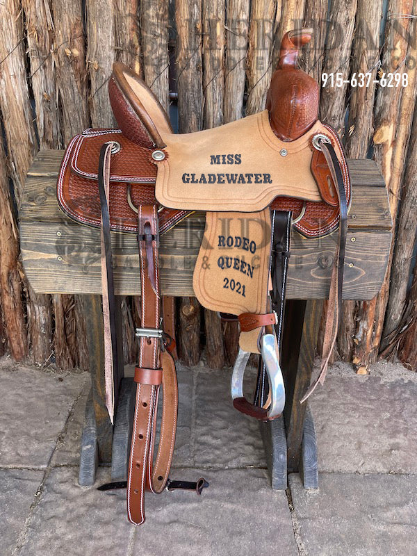 12" Sheridan Youth Ranch Saddle Basket/Pencil Roll