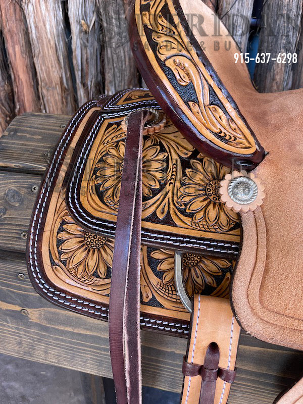 10" Sheridan Youth Ranch Saddle Sunflower/Chey Roll