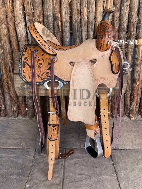 Sheridan Barrel Racing Saddle In Seat Rig Feathers