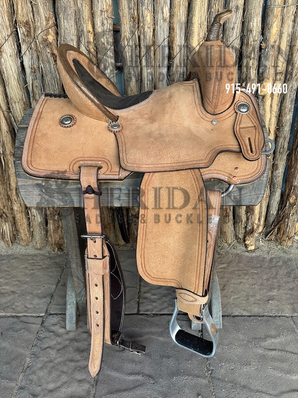Sheridan Barrel Racing Saddle Full Roughout Inlaid Seat
