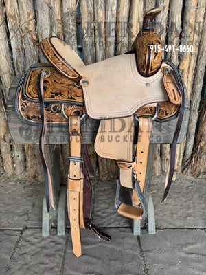 13" Sheridan Youth Ranch Saddle Feather Tooling