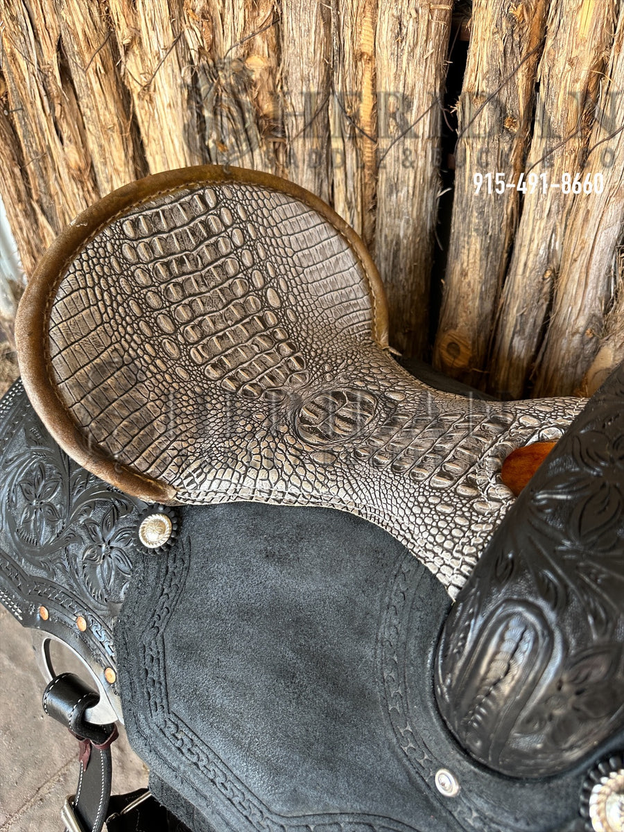 Sheridan Barrel Racing Saddle Black Leather Silver Seat