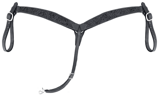 3-Piece Light Duty - Black Smooth Breast Collar