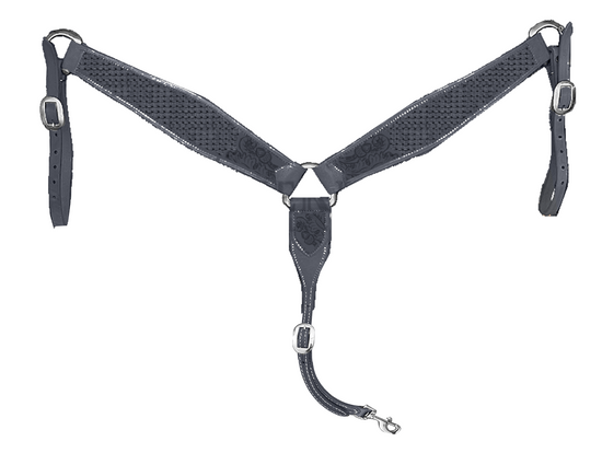 3-Piece Heavy Duty - Black Smooth Breast Collar