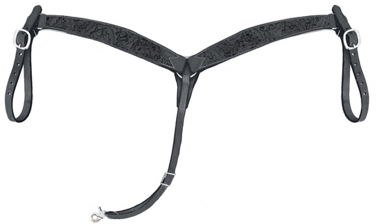 3-Piece Light Duty - Black Roughout Breast Collar
