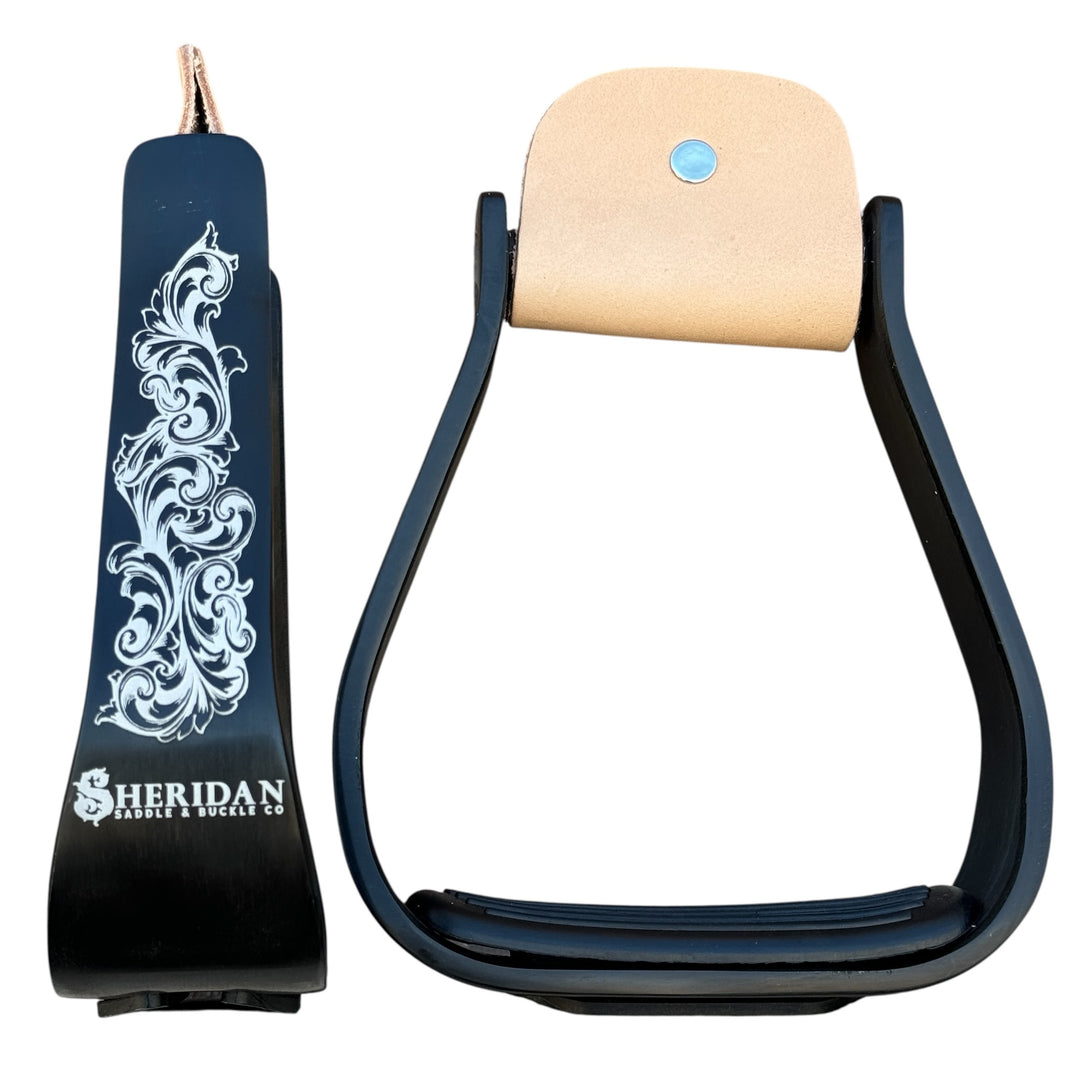 Trophy Black Barrel Racing Stirrups