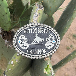 In-Stock Mutton Bustin Champion Turquoise Stones (3"x4")