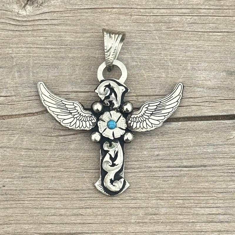 In-Stock Cross (Turquoise Stones)