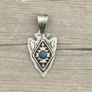 In-Stock Arrowhead Necklace (Turquoise Stones)