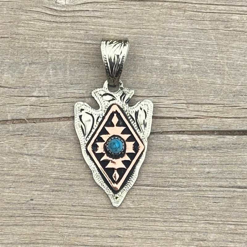 In-Stock Arrowhead Necklace (Turquoise Stones)