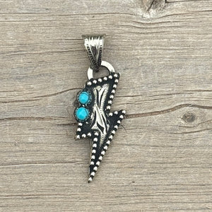 In-Stock Lightning Bolt (Turquoise Stones)