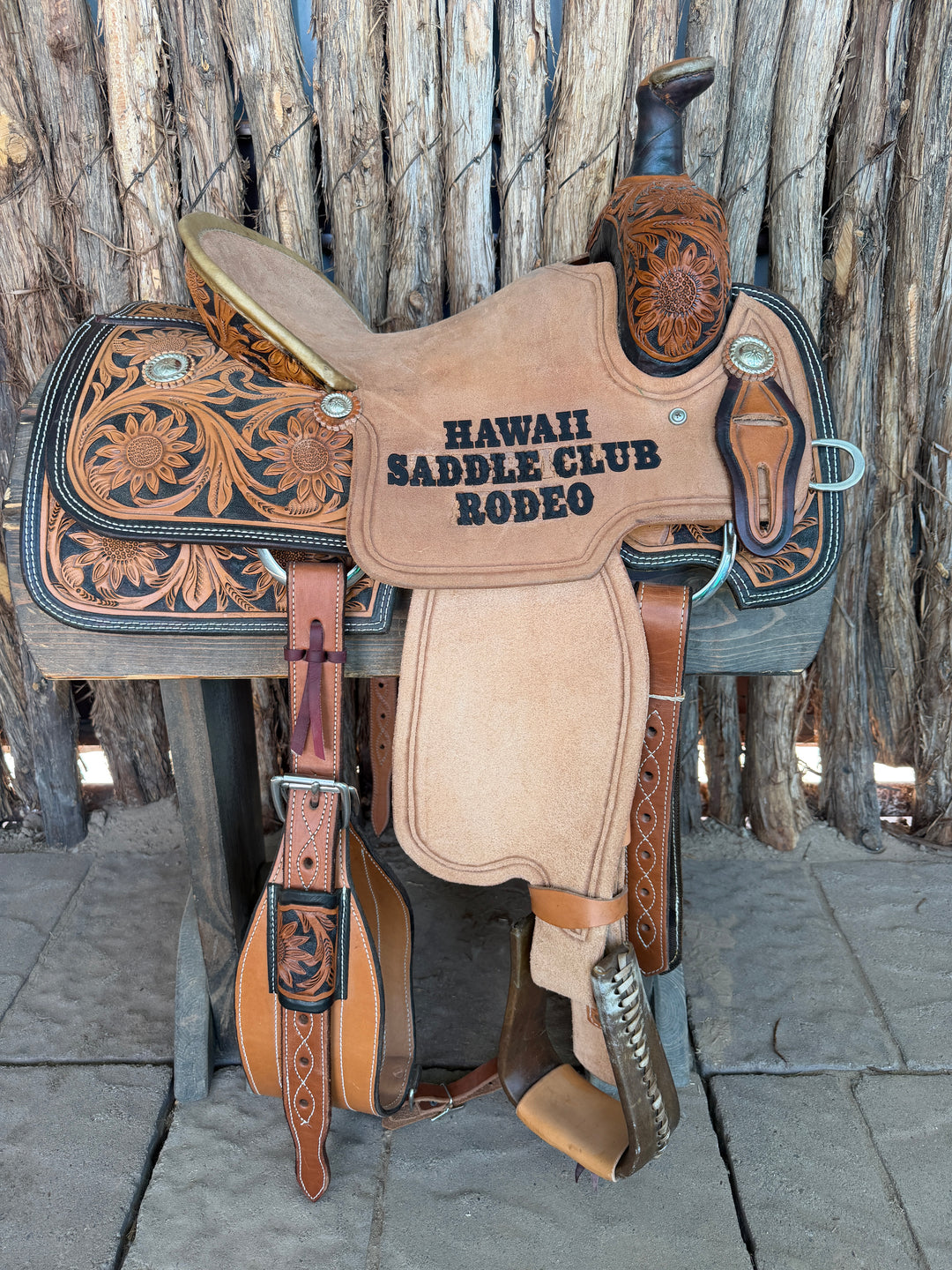 $625 - 14" Sheridan Team Roper Saddle Messed Up Lettering