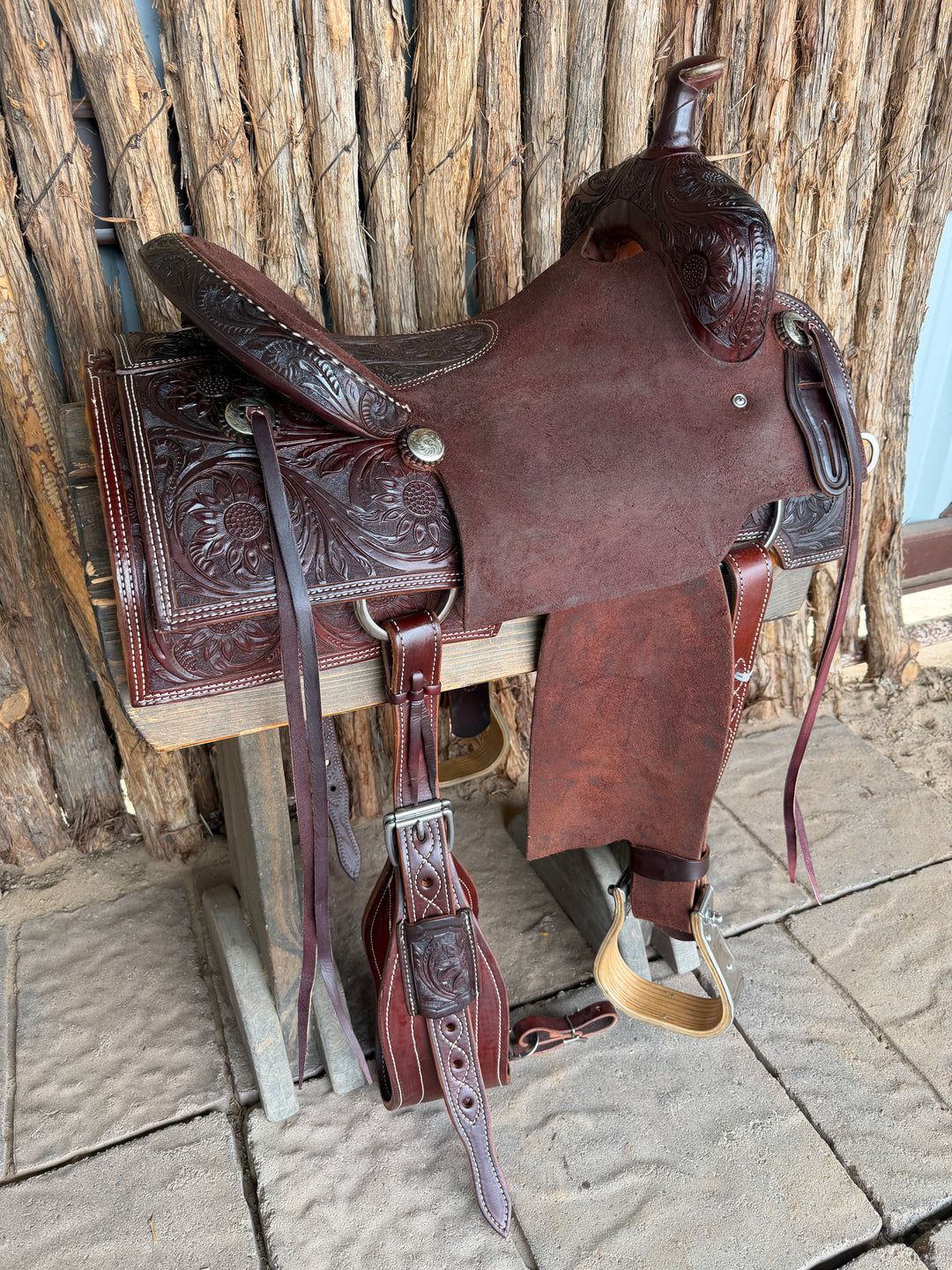 $1,900 - 16" Sheridan Ranch Cutter Saddle GOLD LEATHER REAL WOOL