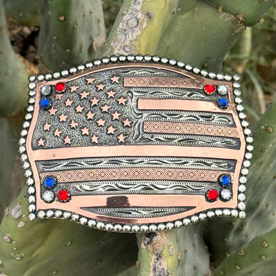 In-Stock American Flag Buckle (3.5"x4.5")