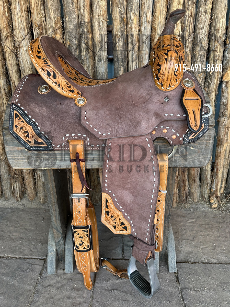 Sheridan Barrel Racing Saddle Chocolate Patch Tooling