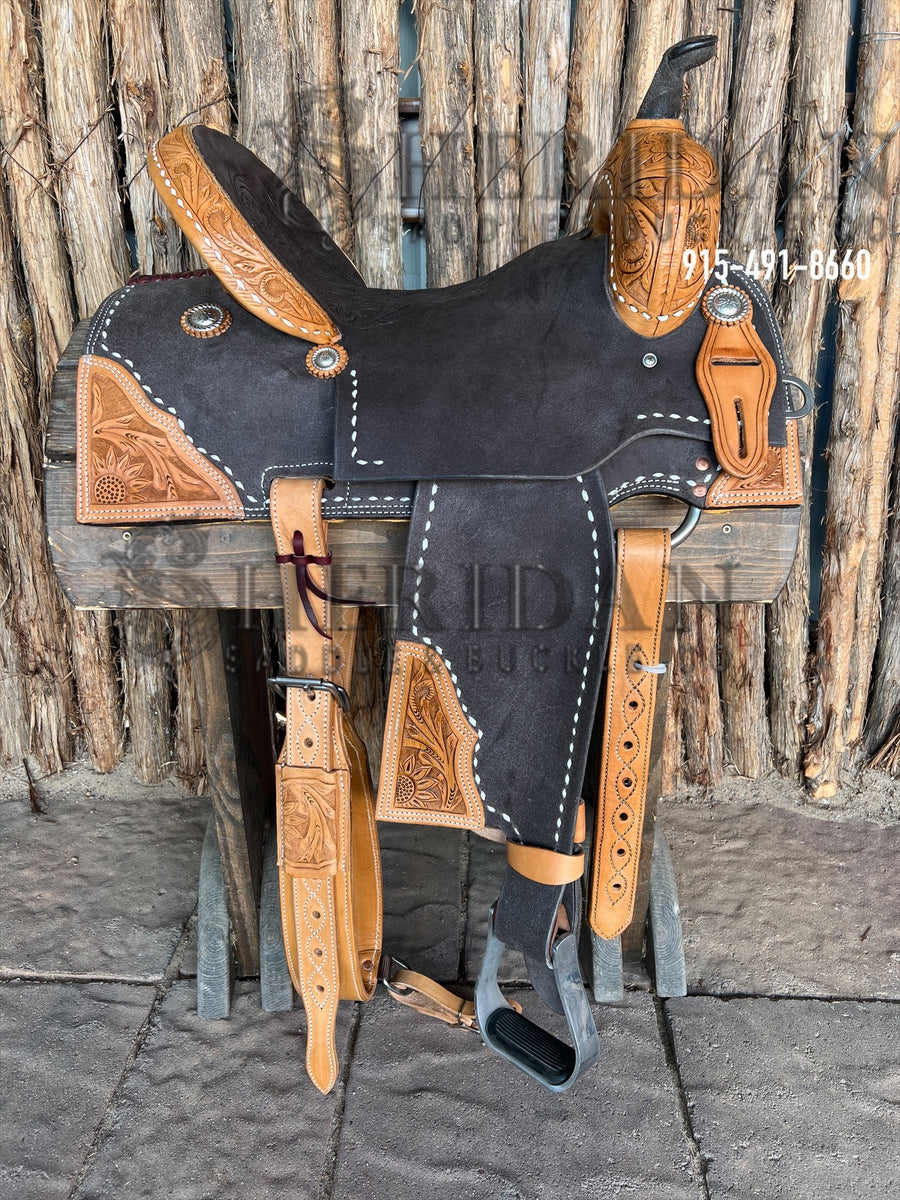 Sheridan Barrel Racing Saddle Black Patch Tooling