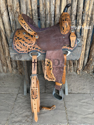 Sheridan Barrel Racing Saddle Feather Purple Seat