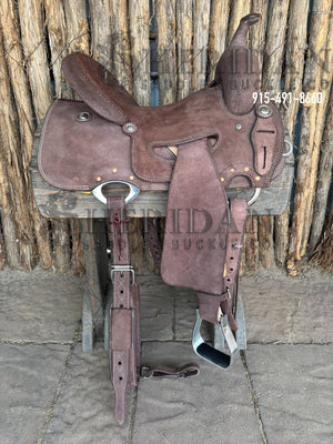 Sheridan Barrel Racing Saddle Chocolate Leather In Seat Rig Full Roughout