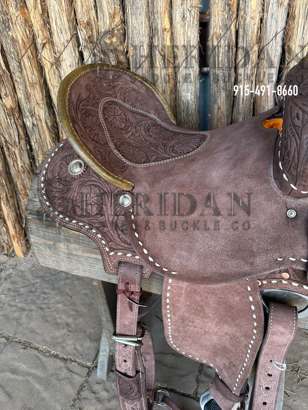 Sheridan Barrel Racing Saddle Chocolate Tooled Roughout