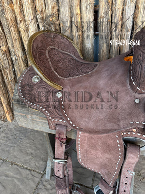 Sheridan Barrel Racing Saddle Chocolate Tooled Roughout