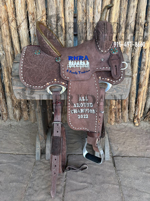 Sheridan Barrel Racing Saddle Chocolate Tooled Roughout