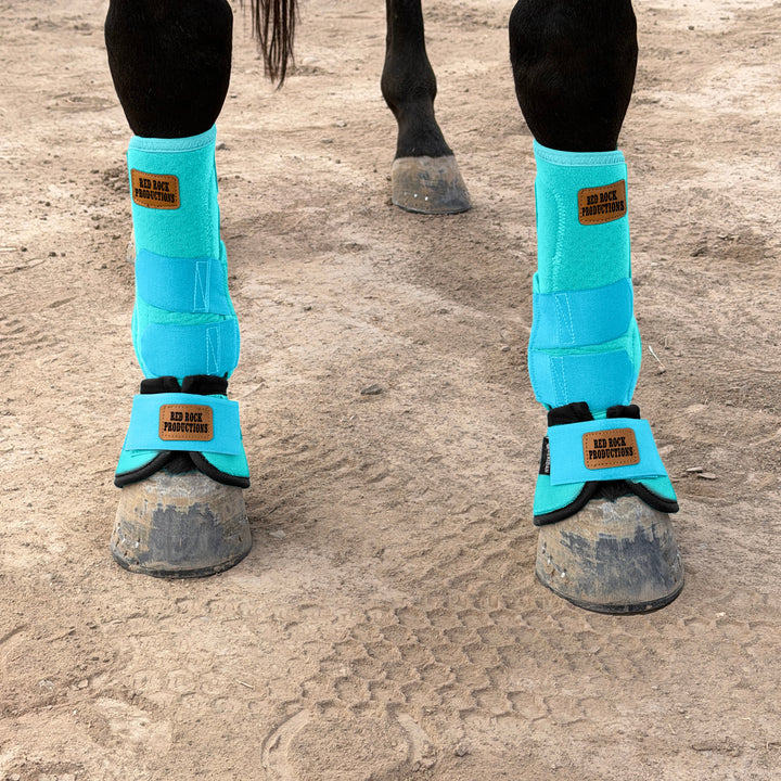 Turquoise Bell Boots Trophy Medium