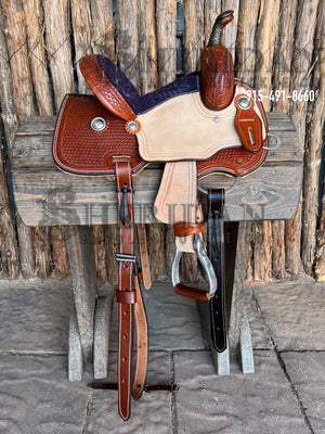 $550- 10" Sheridan Youth Barrel Saddle Purple