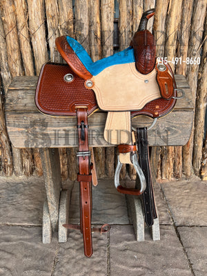 $550- 10" Sheridan Youth Barrel Saddle Turquoise