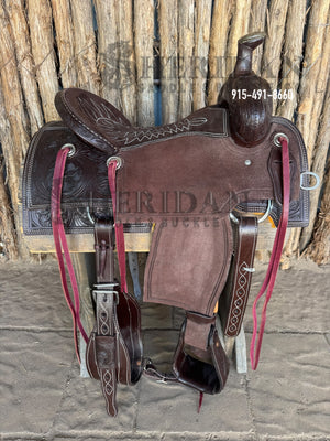 Sheridan Ranch Saddle Chocolate Leather/Wild Flower