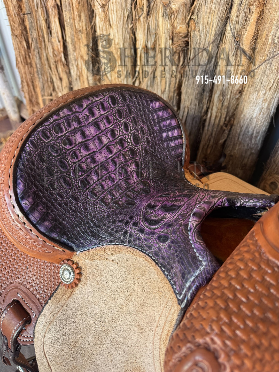 $680- 10" Sheridan Youth Barrel Saddle Imitation Gator