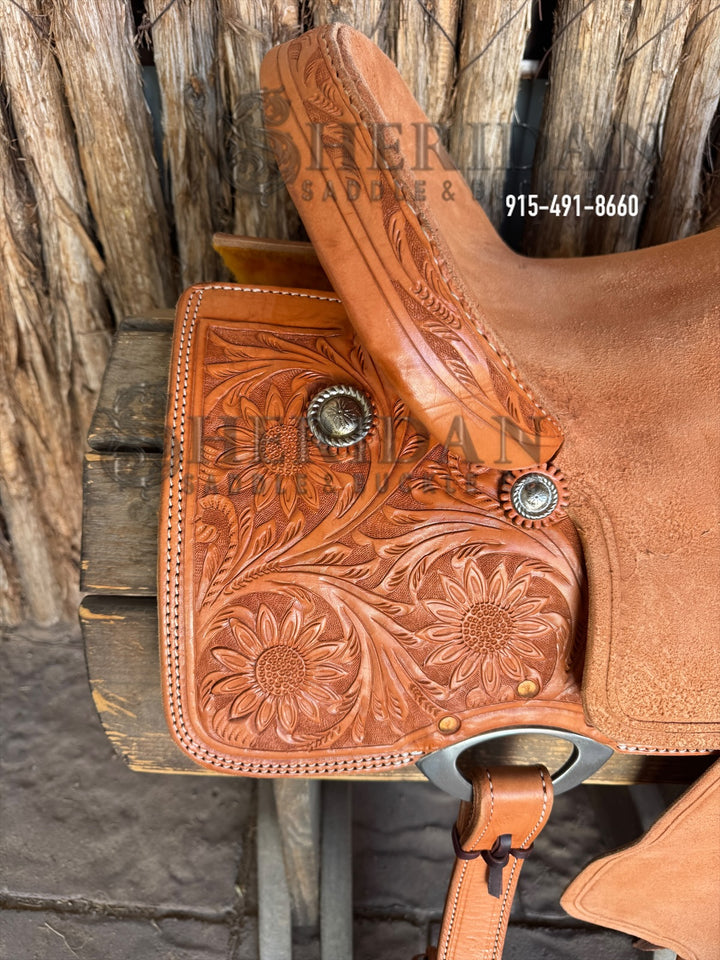 $1,200 - 14.5" Sheridan GOLD Barrel Racing Saddle Upgraded Leather Spinal Relief
