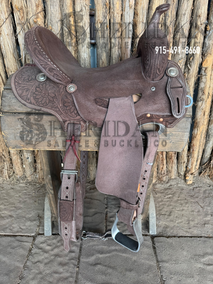 Sheridan Barrel Racing Saddle Chocolate Full Roughout