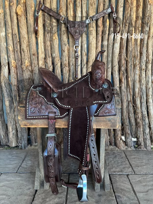 $1,690 - 14.5" Sheridan AirLite Barrel Racing Saddle 20lbs
