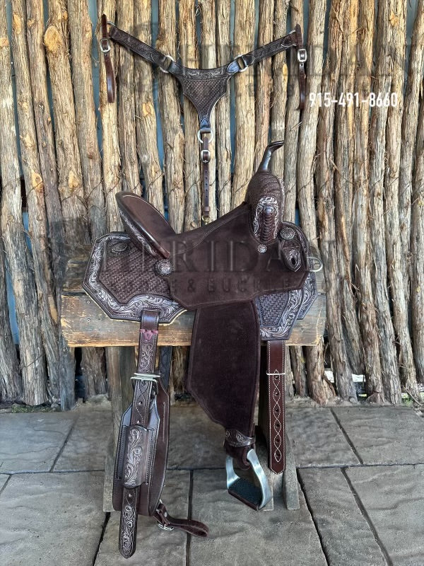$1,690 - 14" Sheridan AirLite Barrel Racing Saddle 20lbs SPINAL RELIEF