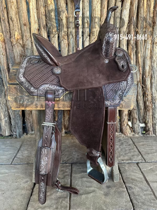 $1,690 - 14" Sheridan AirLite Barrel Racing Saddle 20lbs SPINAL RELIEF