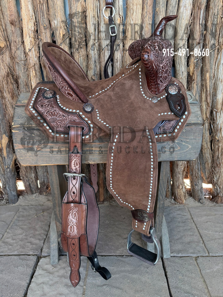 $1,475 - 14" Sheridan AirLite Defender Swell Barrel Racing Saddle 20lbs-WB
