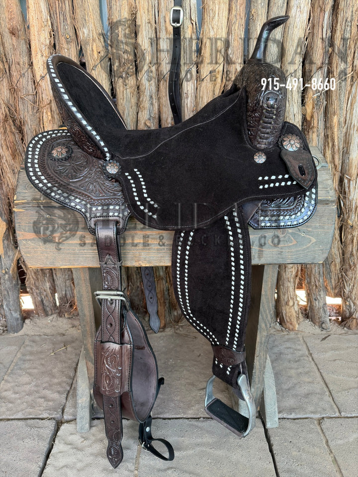 $1,475 - 15.5" Sheridan AirLite Barrel Racing Saddle 20lbs-WB