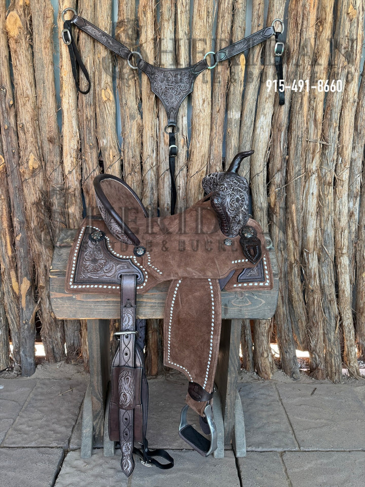 $1,475 - 15" Sheridan AirLite Defender Swell Barrel Racing Saddle 20lbs-WB