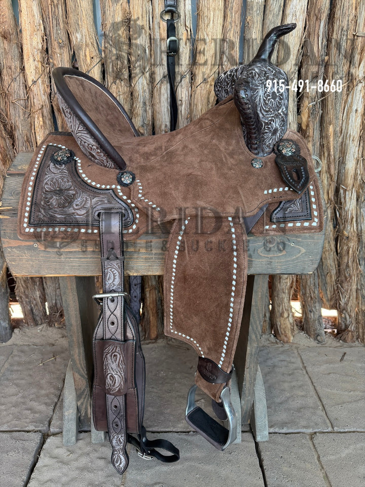 $1,475 - 15" Sheridan AirLite Defender Swell Barrel Racing Saddle 20lbs-WB